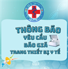 Thông Báo Yêu cầu Báo Giá Trang Thiết Bị Y tế